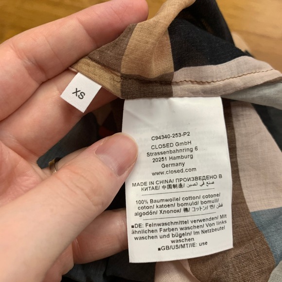 CLOSED Women's Multicolor Tunic‎ Blouse Long Sleeve V-Neck Pullover Top Size XS - Picture 6 of 8